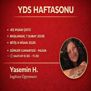 YDS 2026 Haftasonu *Sabah 45 puan üstü